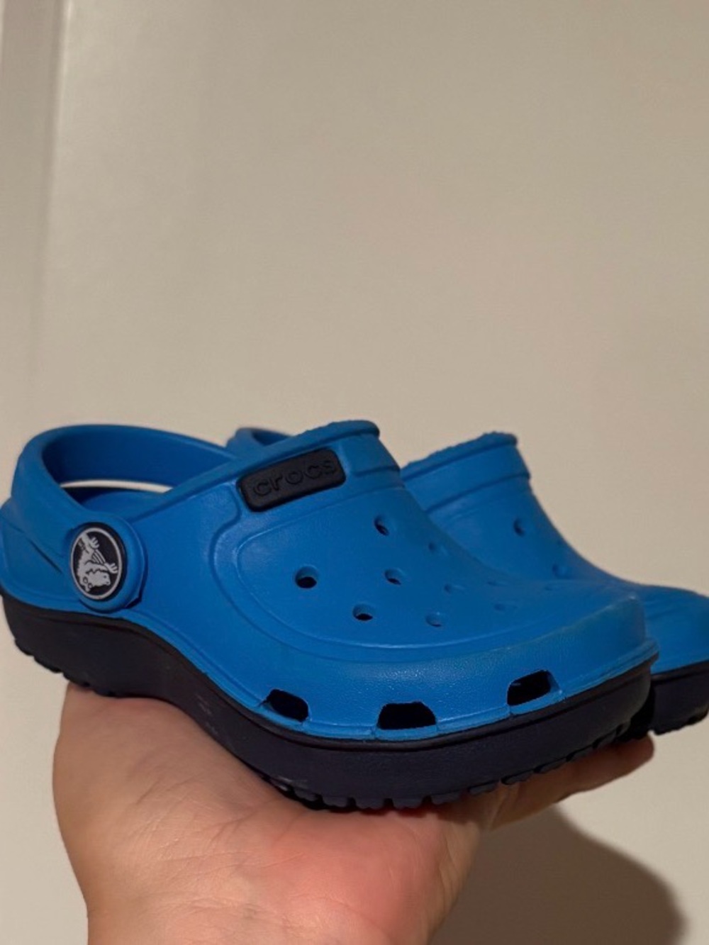 CROCS Kids Clog in Bright Blue with Navy Sole